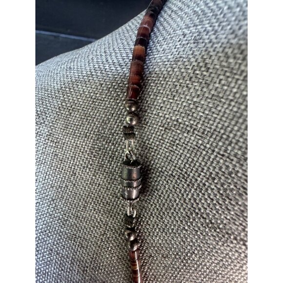 Vintage Handmade Beaded Necklace With Teardrop Eagle Pendant - Picture 4 of 6